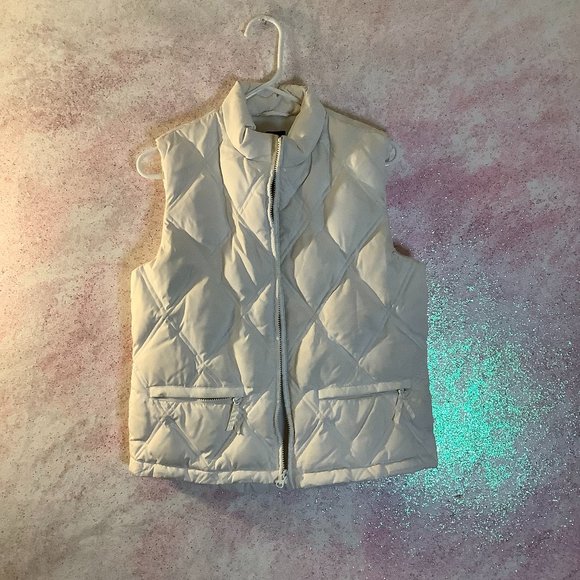 GAP Jackets & Coats Copy Gap Womens White Zipper Puffer Vest Size M